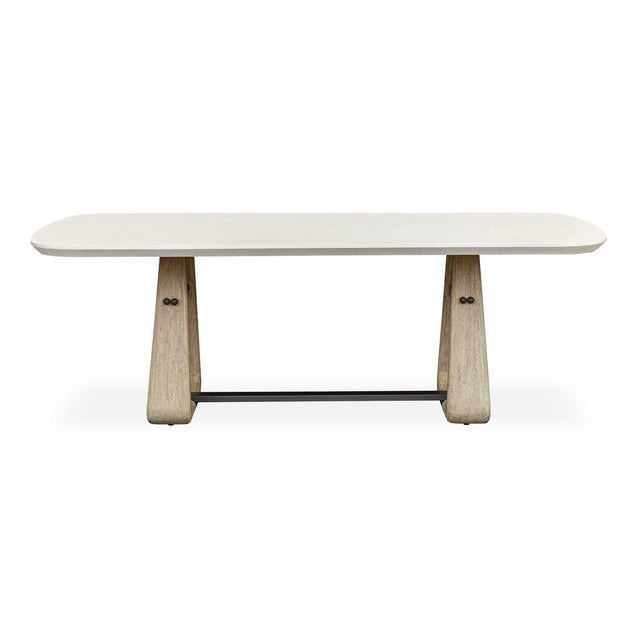 Circa Concrete Outdoor Dining Table White / Woodtone - Light Brown / White by Uttermost - View 1