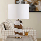 Ararat Swirl Table Lamp - Dark Brown / White by Uttermost - View 3