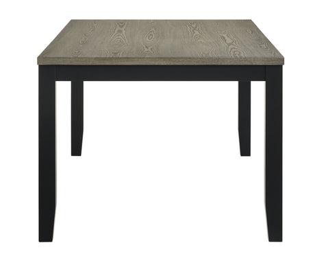 Contemporary 5pc Dining Set Rectangular Table Two- Tone Finish Wood Base Ladder Back Upholstery Chairs Black Gray Finish Wooden Dining Room Furniture - sold by Home Elegance USA