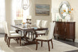 Modern Traditional 7pc Dining Set Table with Extension Leaf and 6 Upholstered Chairs Dark Cherry Finish Wooden Kitchen Dining Furniture