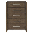 Classic Contemporary Dark Walnut Finish Storage Chest 1pc Bedroom Furniture Durable Solid Rubberwood