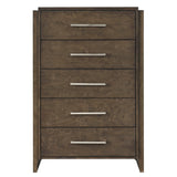 Classic Contemporary Dark Walnut Finish Storage Chest 1pc Bedroom Furniture Durable Solid Rubberwood