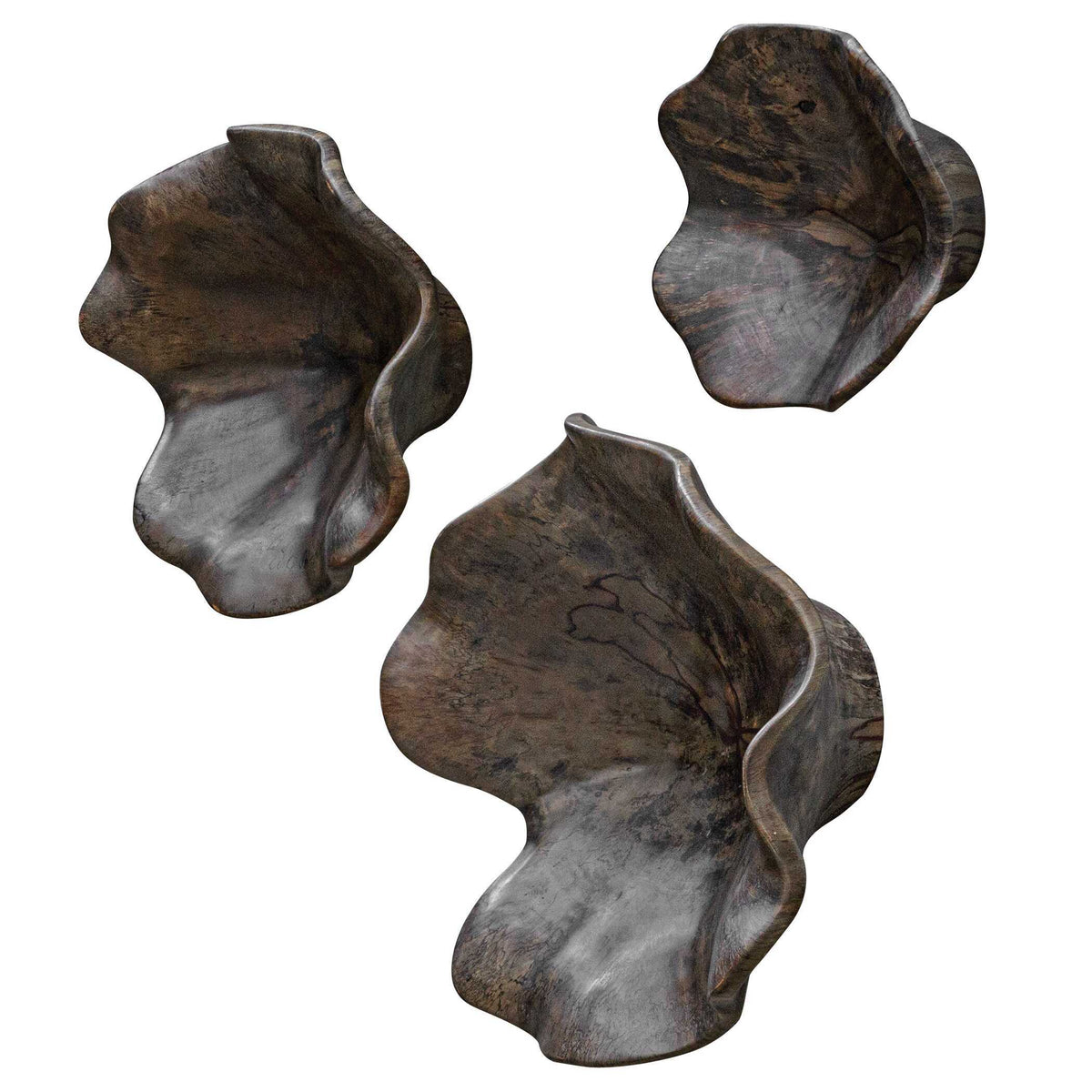 Two Wood Wall Decor (Set of 3) Mocha - Dark Brown by Uttermost - View 4