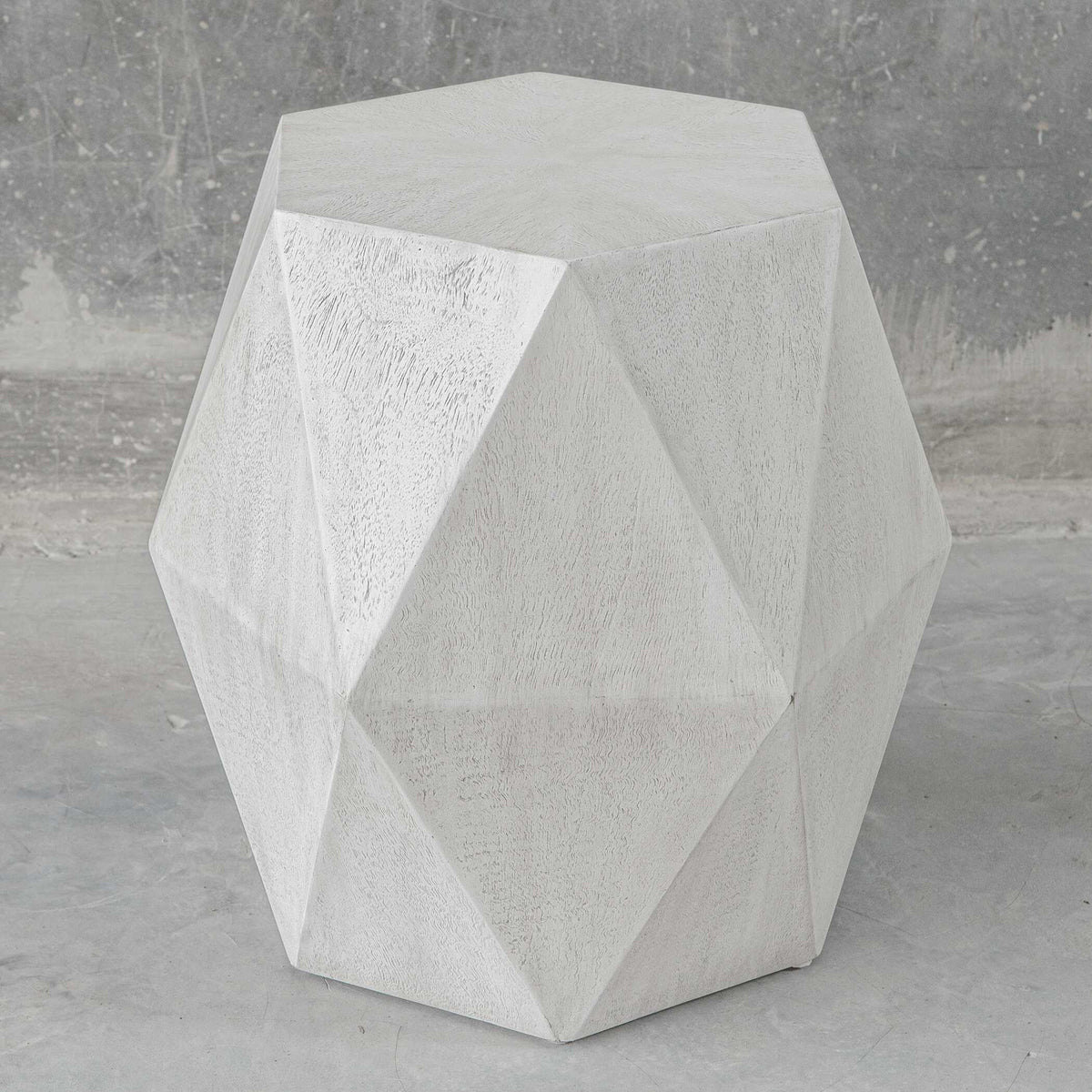 Volker White Geometric Accent Table by Uttermost - View 3