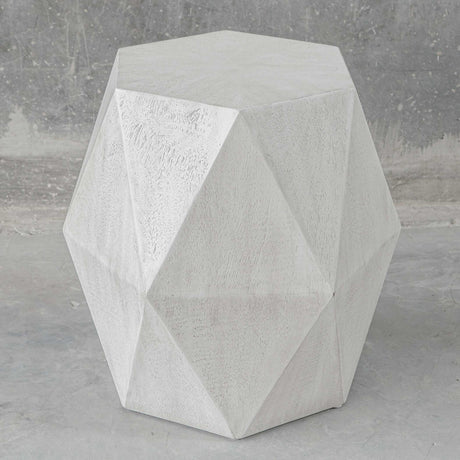 Volker White Geometric Accent Table by Uttermost - View 3