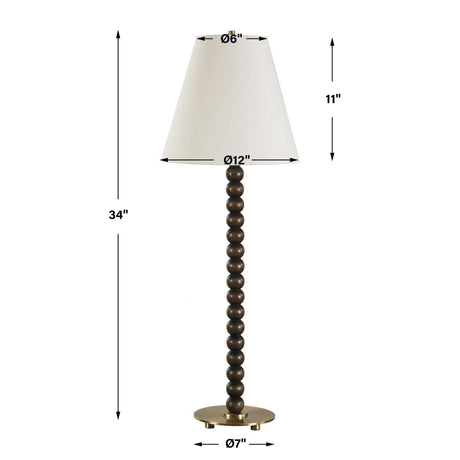 Gallus Wood Spheres Table Lamp Brown / Woodtone - Dark Brown / White by Uttermost - View 7