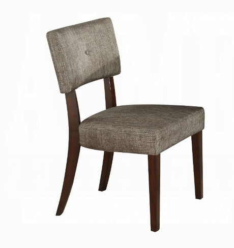 Drake Gray Fabric & Espresso Finish 5PCs Dining Room Set - sold by Home Elegance USA