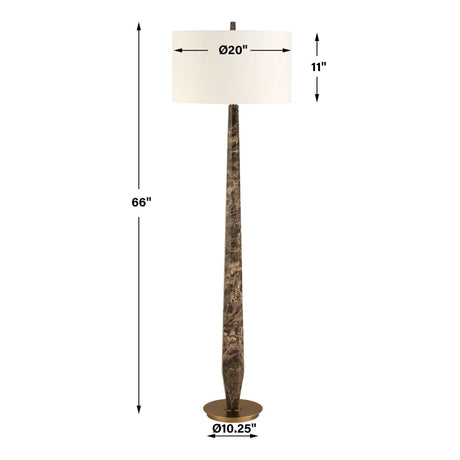 Tyree Marble Floor Lamp - Dark Brown by Uttermost - View 6