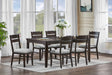 7pc Beautiful Rectangular Dining Table Dark Oak Finish Upholstered Chair Wooden Furniture Dining Room Furniture - sold by Home Elegance USA