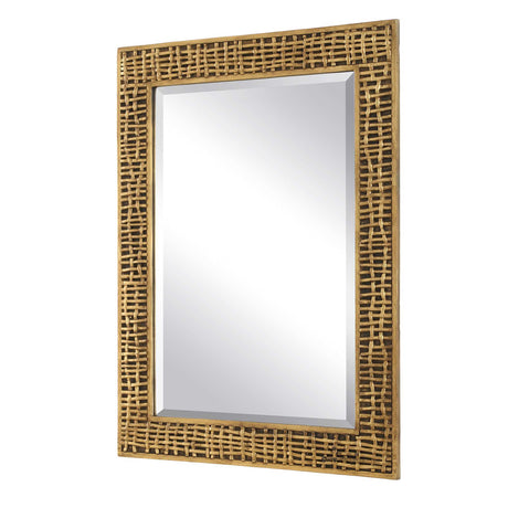 Woven In Time Time Mirror - Gold by Uttermost - View 4