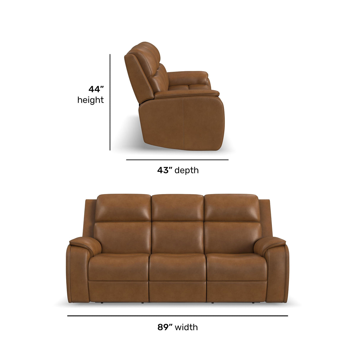 Ziggy Power Reclining Sofa With Power Headrest, Lumbar, Heat & Massage - Camel | Flexsteel