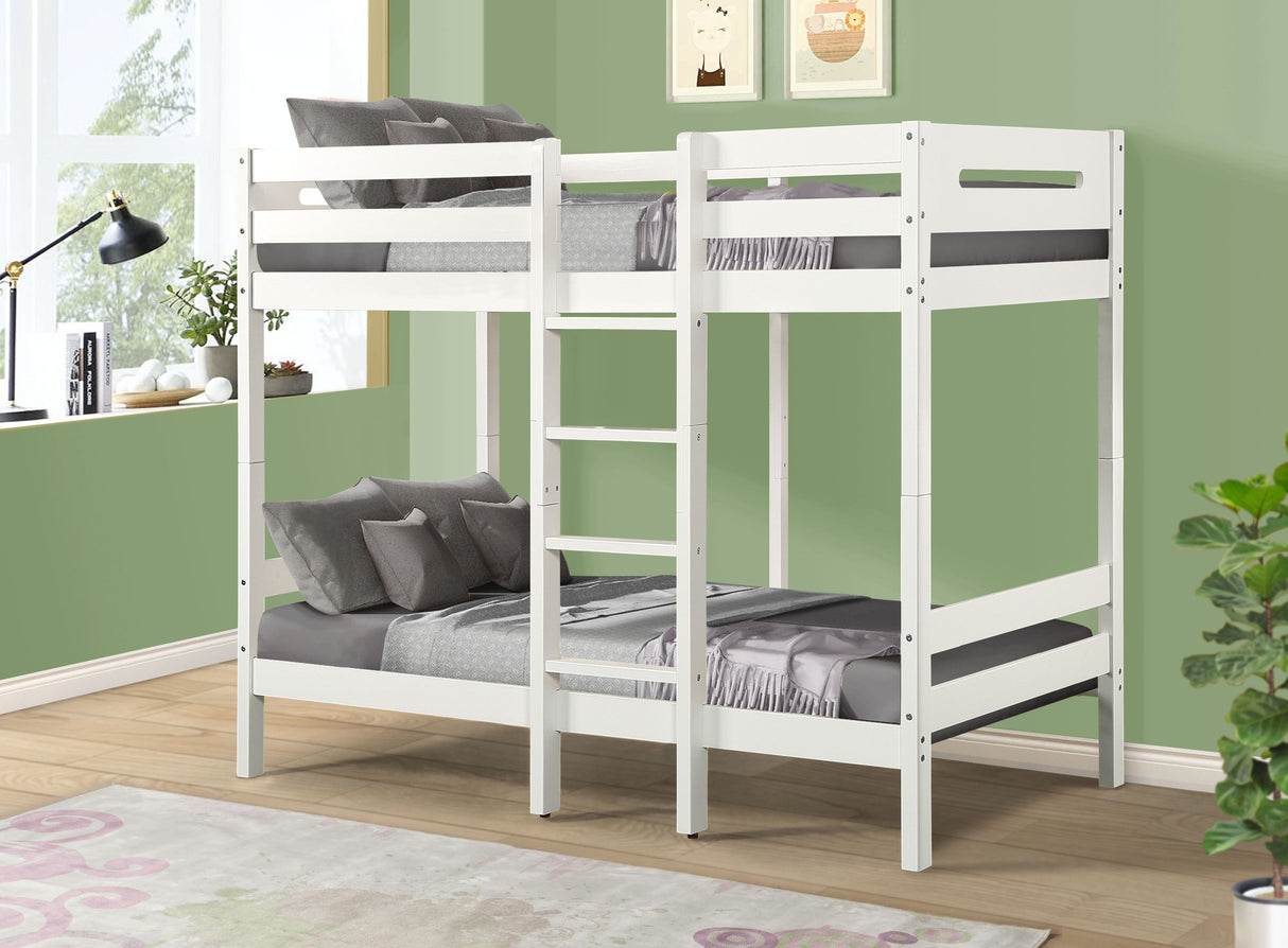 Esin White Finish Twin/Twin Bunk Bed