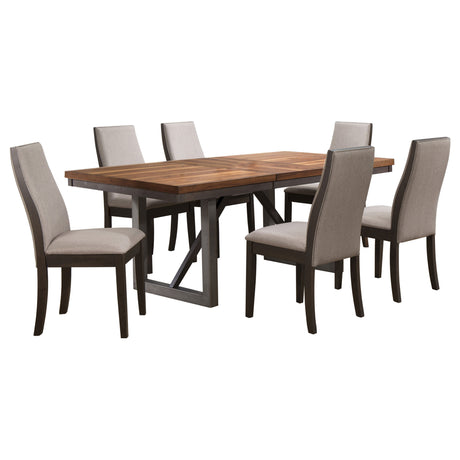 Holloway Natural Walnut and Grey 7-piece Dining Set - sold by Home Elegance USA