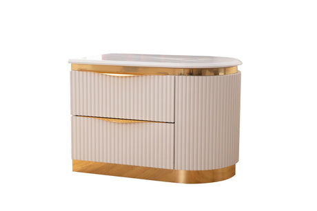Laura Gold Detailed Right 2-Drawer Nightstand made with Wood in White      same asG150109251  ( NJ inventory)