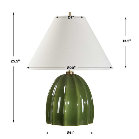 Renna Table Lamp Moss Green - Dark Green by Uttermost - View 7