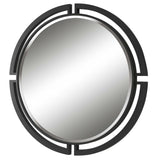 Quadrant Modern Round Mirror - Black by Uttermost - View 4