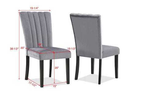 5-Piece Contemporary Dining Set Rectangular Faux Marble Table Top Black Finish Upholstered Chairs Channel Tufting Wooden Solid Wood Dining Room Kitchen Furniture - sold by Home Elegance USA