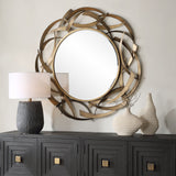 Cutting Edge Bronze Round Mirror by Uttermost - View 2