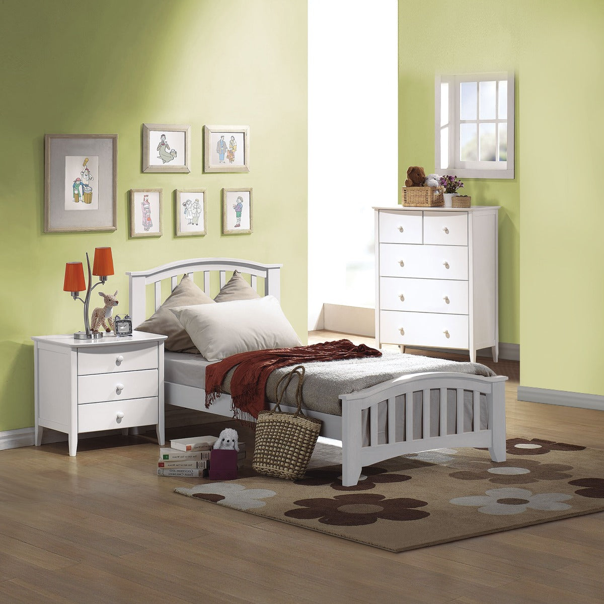 Acme - San Marino Twin Bed 09150T White Finish