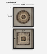 Intertwine Knit Paper Shadow Box (Set of 2) - Light Brown by Uttermost - View 8