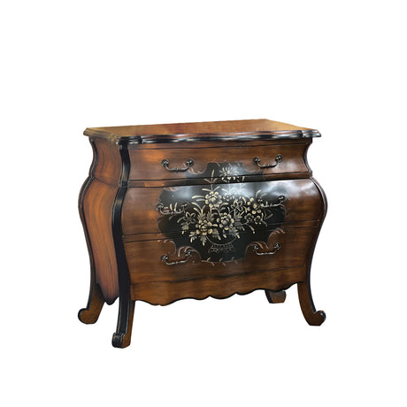 Acme - Roma Chest 9205 Oak & Antique Black Finish