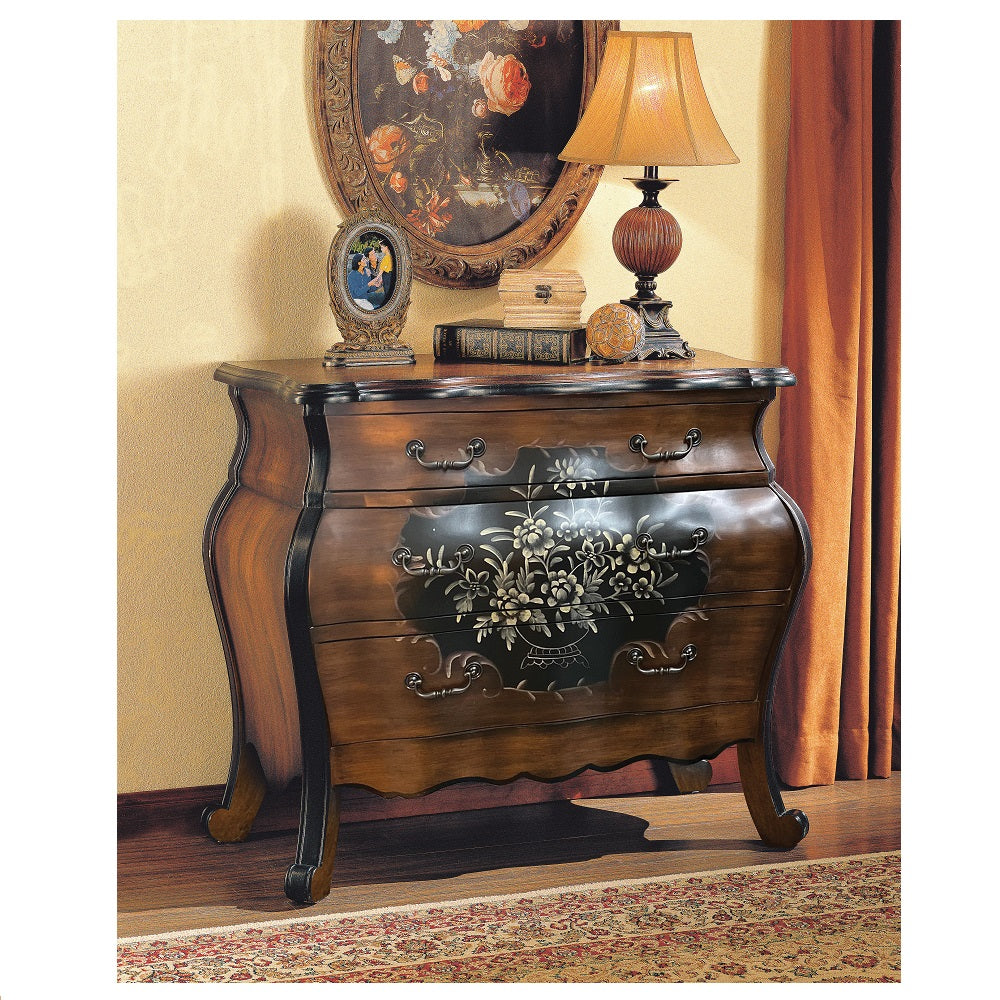 Acme - Roma Chest 9205 Oak & Antique Black Finish