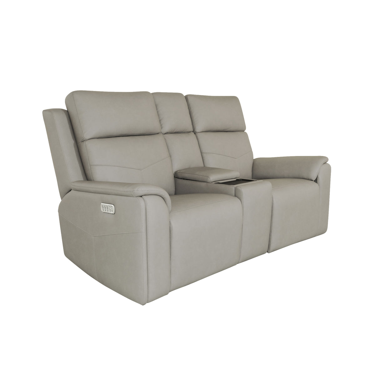 Vernon Power Reclining Loveseat With Console, Power Headrests, Lumbar, Heat & Massage - Dove Gray | Flexsteel