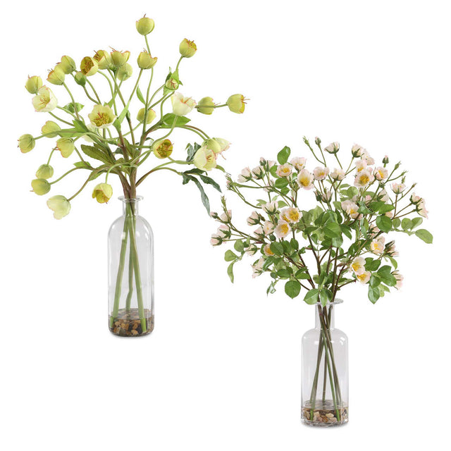 Tranquility Lenten Rose Bouquets (Set of 2) Green / Pink / Yellow - Green / Yellow by Uttermost - View 1