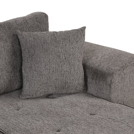 104.5' Modern L-Shape 3 Seat Reversible Sectional Couch, Pull Out Sleeper Sofa with Storage Chaise and 2 Stools for Living Room Furniture Set,Knox Charcoal (old sku:SG000431AAA) - sold by Home Elegance USA