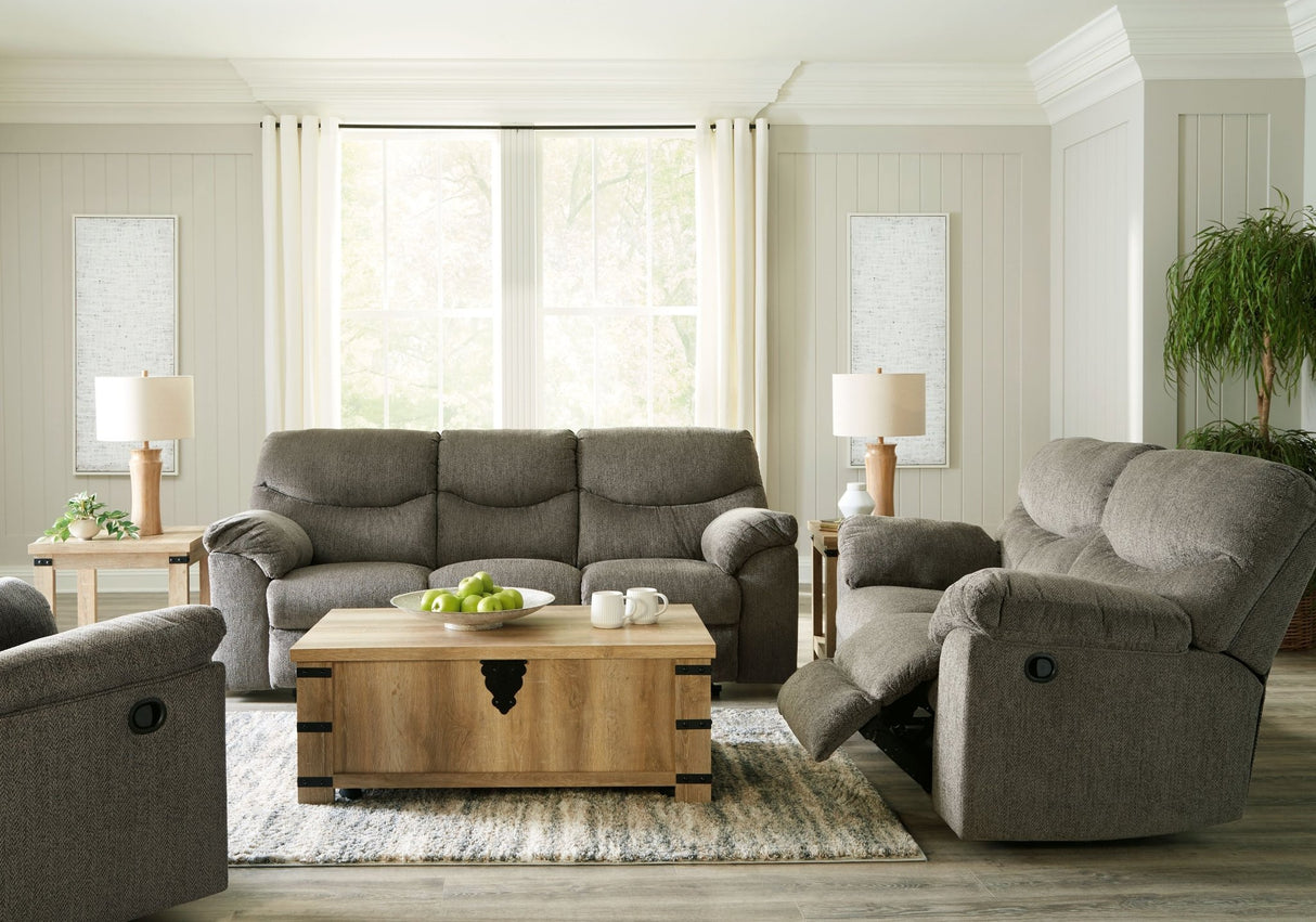 Alphons - Putty - 3 Pc. - Reclining Sofa, Loveseat, Rocker Recliner | Ashley | Home Elegance USA