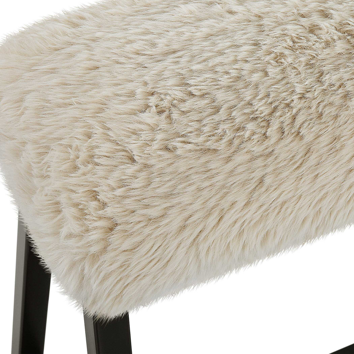 Taupo Sheepskin Bench - Beige / Black by Uttermost - View 6