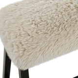 Taupo Sheepskin Bench - Beige / Black by Uttermost - View 6