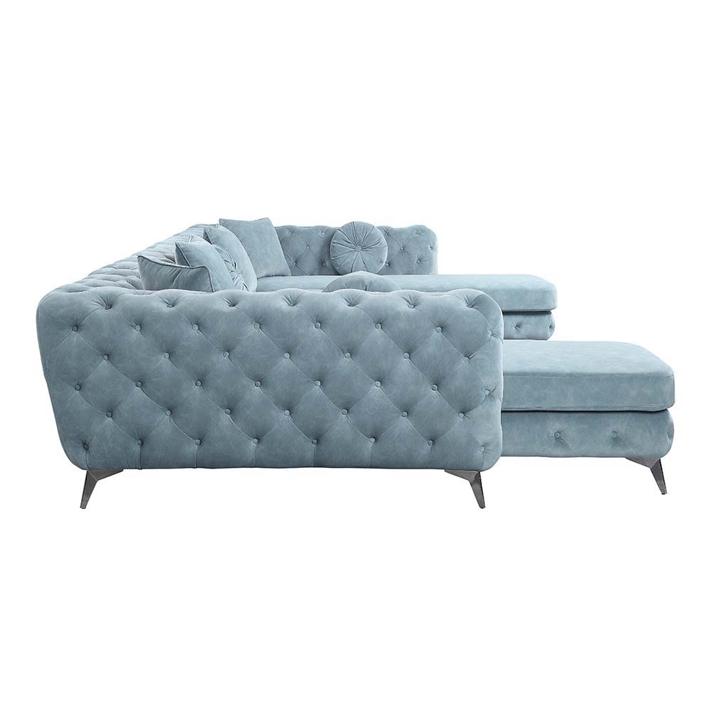 Atronia - Sectional Sofa - Deep Green Fabric | Home Elegance USA