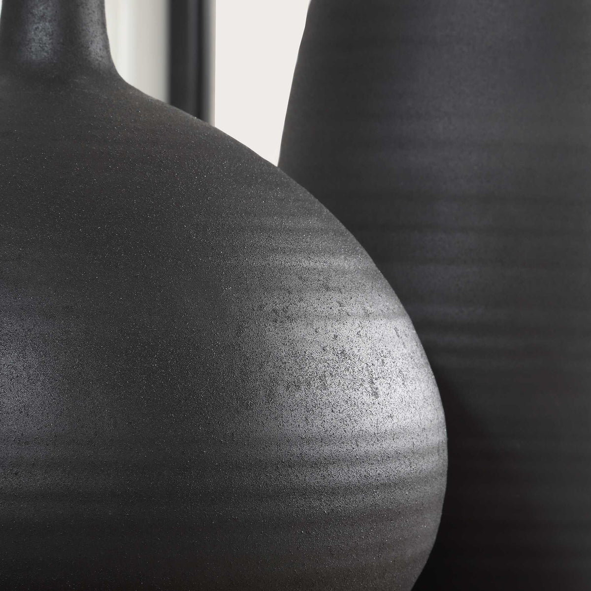 Bower Vases (Set of 2) - Black by Uttermost - View 5