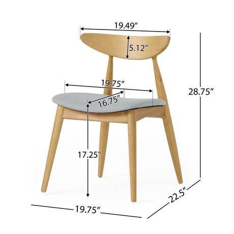 5-Piece Dining Set, 1 Table + 4 Chairs, Rubberwood Frame, Ergonomic Chairs & Faux Wood Table, Beige+Natural+White Oak - sold by Home Elegance USA