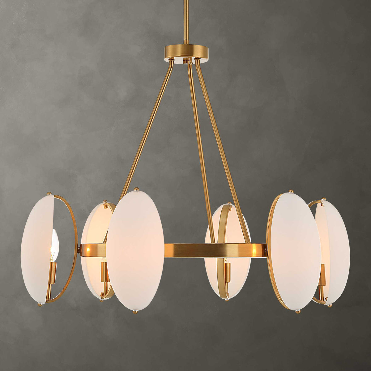 Oviform 6 Light Round Chandelier - Gold by Uttermost - View 1