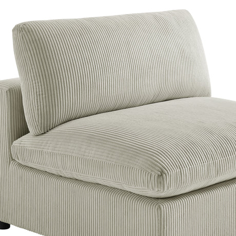 Chelsea Modular 5-Piece Sectional in Beige with Plush Polyester Upholstery and Solid Wood Legs - sold by Home Elegance USA