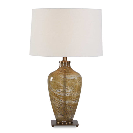 Rainer Blown Glass Table Lamp - Light Brown / White by Uttermost - View 1
