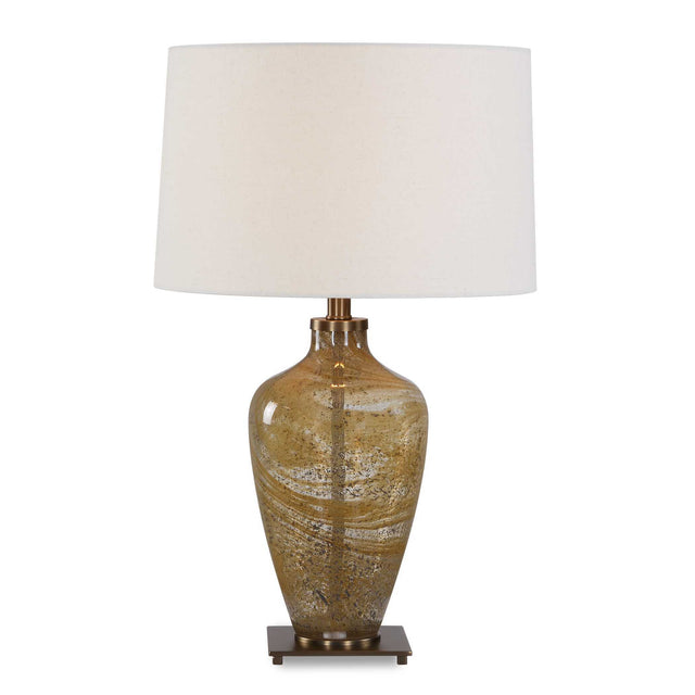 Rainer Blown Glass Table Lamp - Light Brown / White by Uttermost - View 1