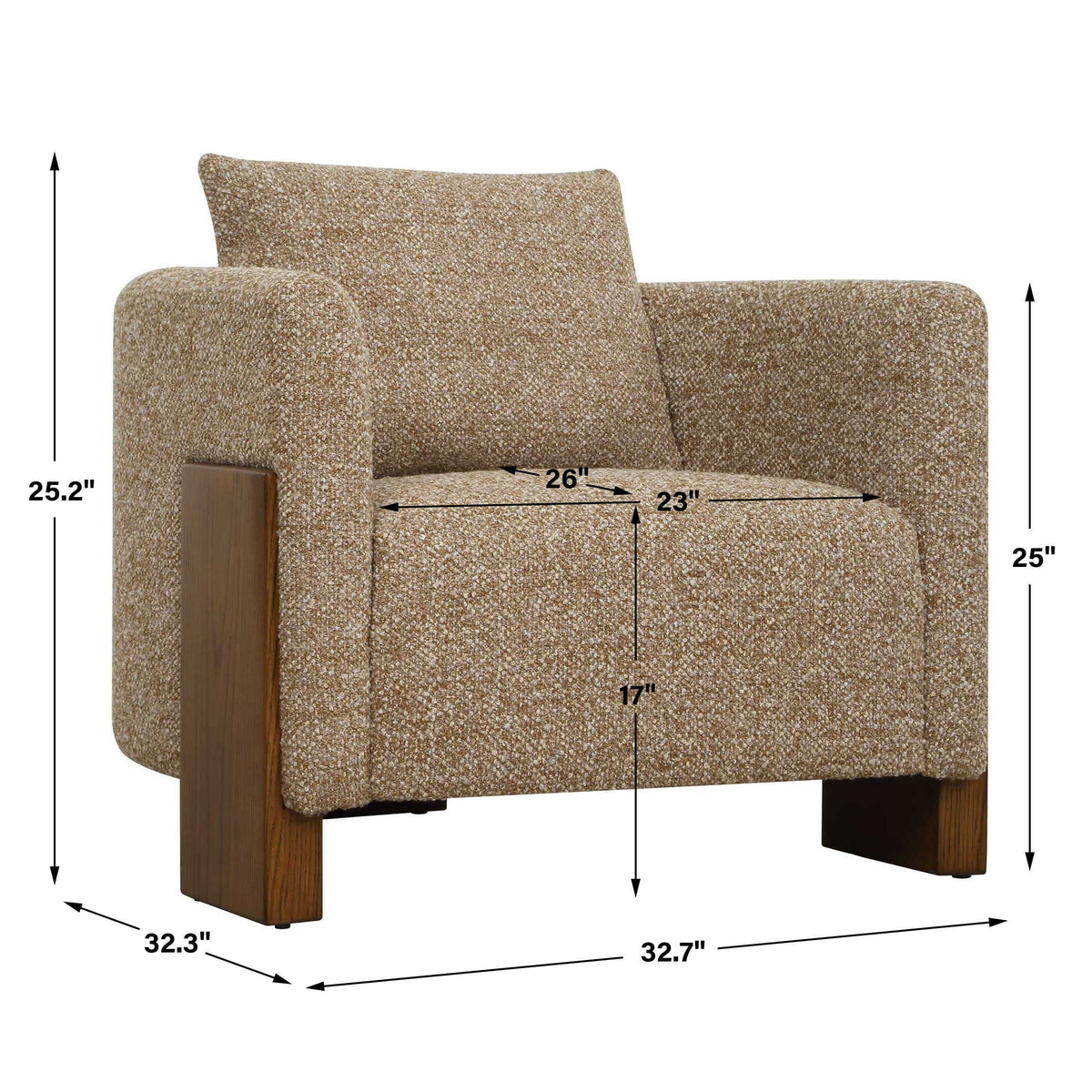 Halligan Upholstered Accent Chair - Light Brown by Uttermost - View 10
