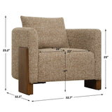 Halligan Upholstered Accent Chair - Light Brown by Uttermost - View 10