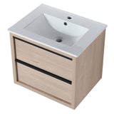 24" Bathroom Vanity with 2 Soft Close drawers, White Ceramic Basin - BVA02524PLO - G - BL9060B(W1286S00034) - W999S00071 - image - 12