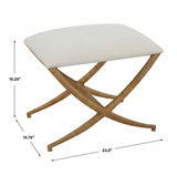 Expedition White Fabric Small Bench by Uttermost - View 6