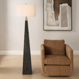 Lathey Tapered Floor Lamp - Black by Uttermost - View 4