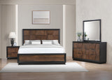 Houston Traditional Style Queen 4 Piece Bedroom Set in Walnut