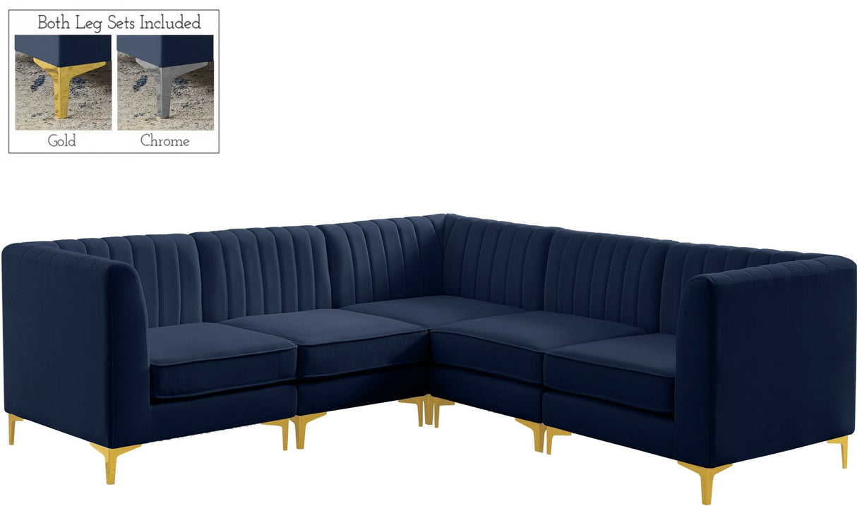 Alina - Modular Sectional 5 Piece - Navy - 604Navy - Sec5C - Home Elegance USA - 1