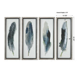 Feathered Beauty Prints (Set of 4) - Silver / Blue by Uttermost - View 3