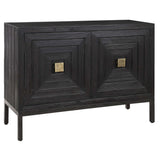 Aiken 2 Door Cabinet Dark Walnut - Black / Light Brown by Uttermost - View 6