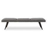 Bowtie Charcoal Fabric Bench - Dark Gray by Uttermost - View 1