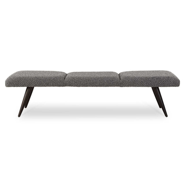 Bowtie Charcoal Fabric Bench - Dark Gray by Uttermost - View 1